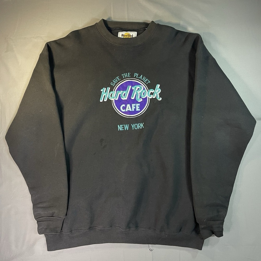 Vintage 90s Hard Rock Cafe New York Crewneck Sweatshirt Size XL Retro